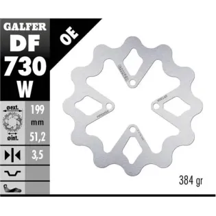 Disco freno moto Galfer Wave fijo 199x3.5mm DF730W