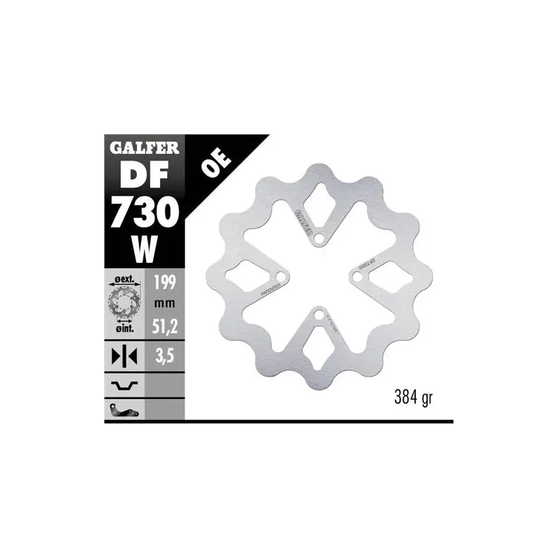 Disco freno moto Galfer Wave fijo 199x3.5mm DF730W