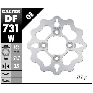 Disco freno moto Galfer Wave fijo 163x3.5mm DF731W