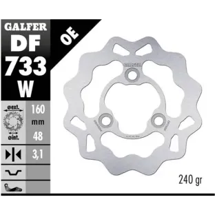 Disco freno moto Galfer Wave fijo 160x3.1mm DF733W