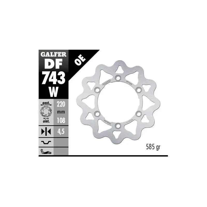 Disco freno moto Galfer Wave fijo 220x4.5mm DF743W