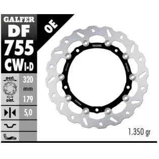 Disco freno moto Galfer Wave flotante completo der