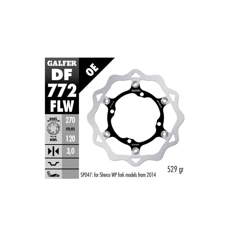 Disco freno moto Galfer Wave flotante 270x3mm DF77