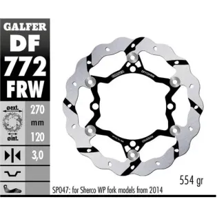 Disco freno moto Galfer Wave flotante derecho DF77