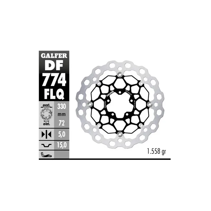 Disco freno moto flotante Galfer Qubic 330x5mm DF7