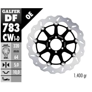 Disco freno moto Galfer Wave flotante completo izq