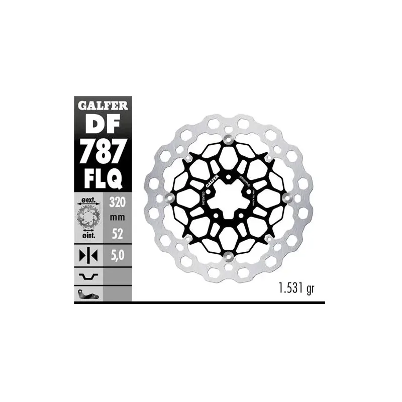 Disco freno moto flotante Galfer Qubic 320x5mm DF7