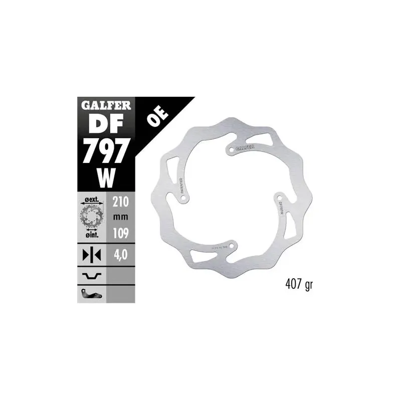 Disco freno moto Galfer Wave fijo 210x4mm DF797W