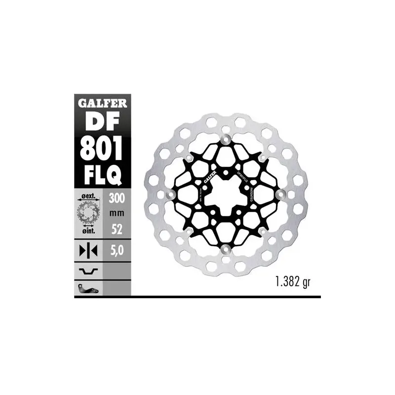 Disco freno moto flotante Galfer Qubic 300x5mm DF8