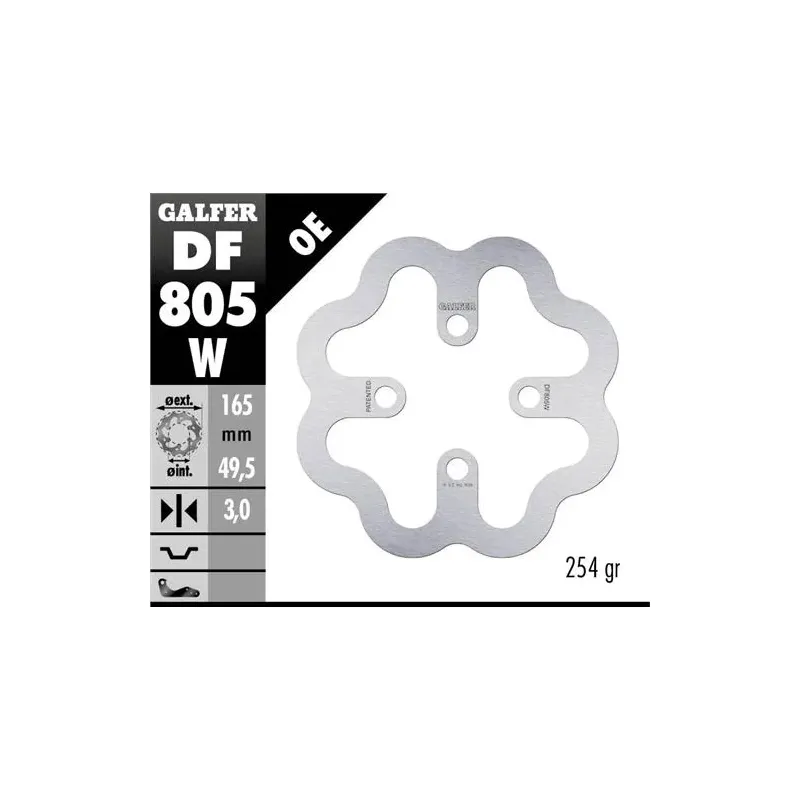 Disco freno moto Galfer Wave fijo 165x3mm DF805W