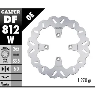Disco freno moto Galfer Wave fijo 265x6mm DF812W