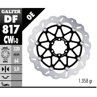 Disco freno moto Galfer Wave flotante completo izq