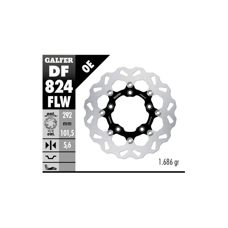 Disco freno moto Galfer Wave flotante 292x5.6mm DF
