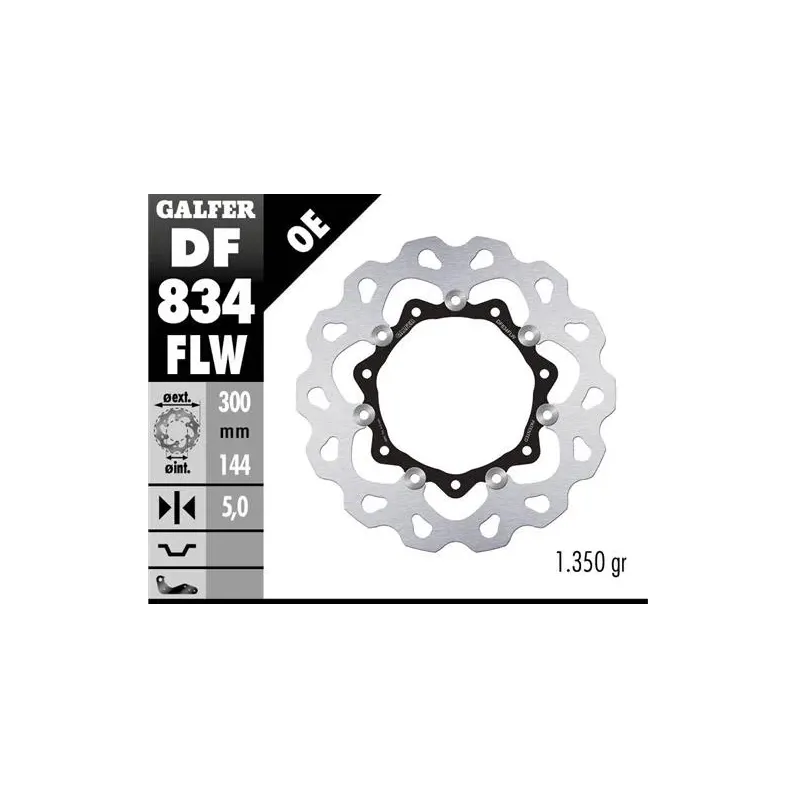 Disco freno moto Galfer Wave flotante 300x5mm DF83