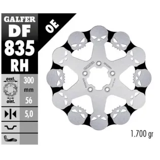 Disco freno moto Galfer Skull Design fijo DF835RH