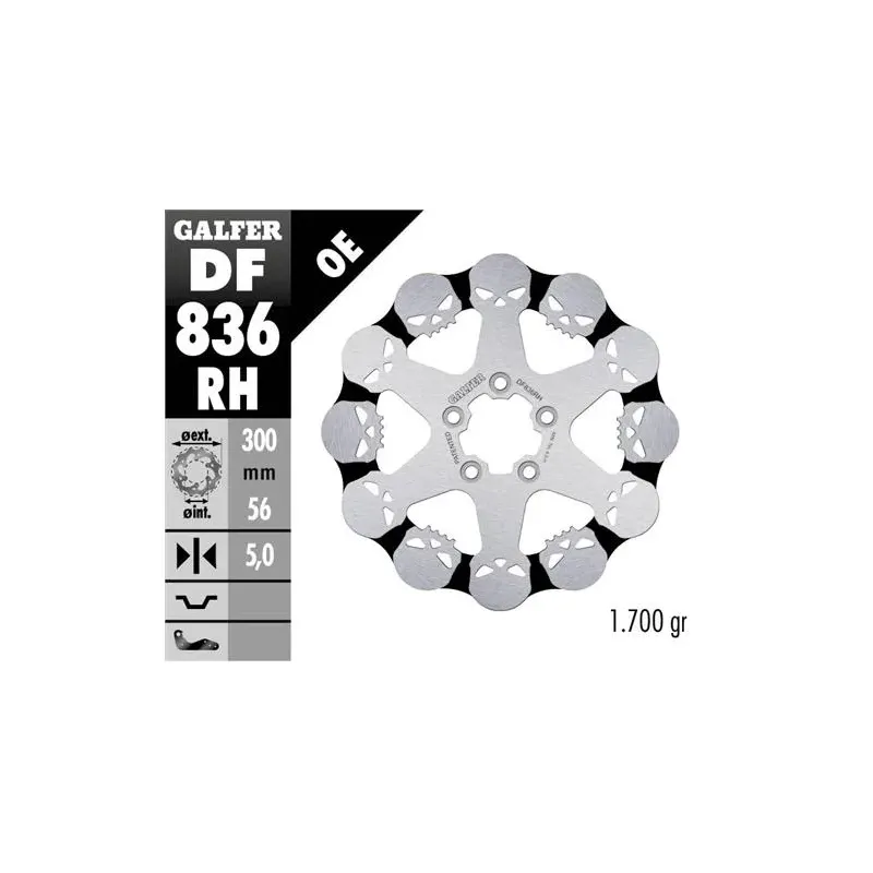 Disco freno moto Galfer Skull Design fijo DF836RH