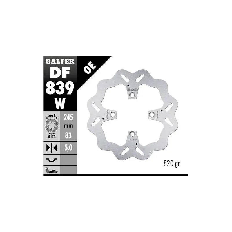Disco freno moto Galfer Wave fijo 245x5mm DF839W