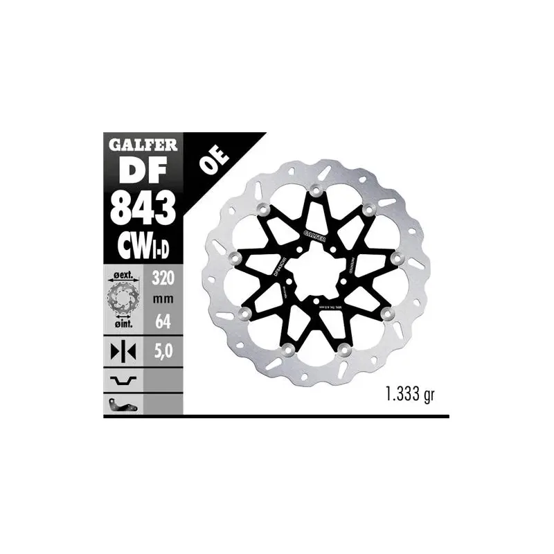 Disco freno moto Galfer Wave flotante Compl.  DF84