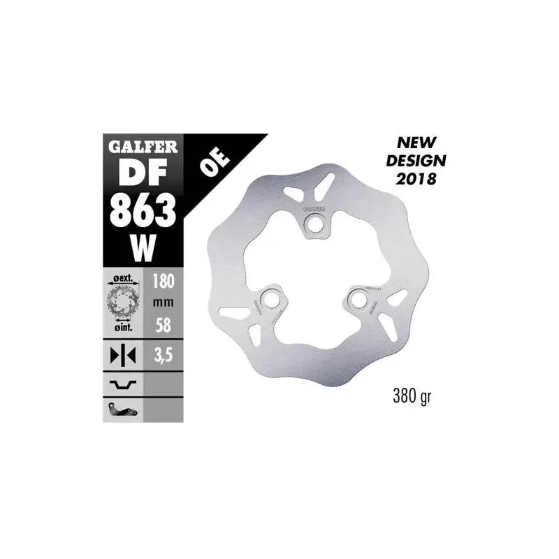 Disco freno moto Galfer Wave fijo 180x3.5mm DF863W