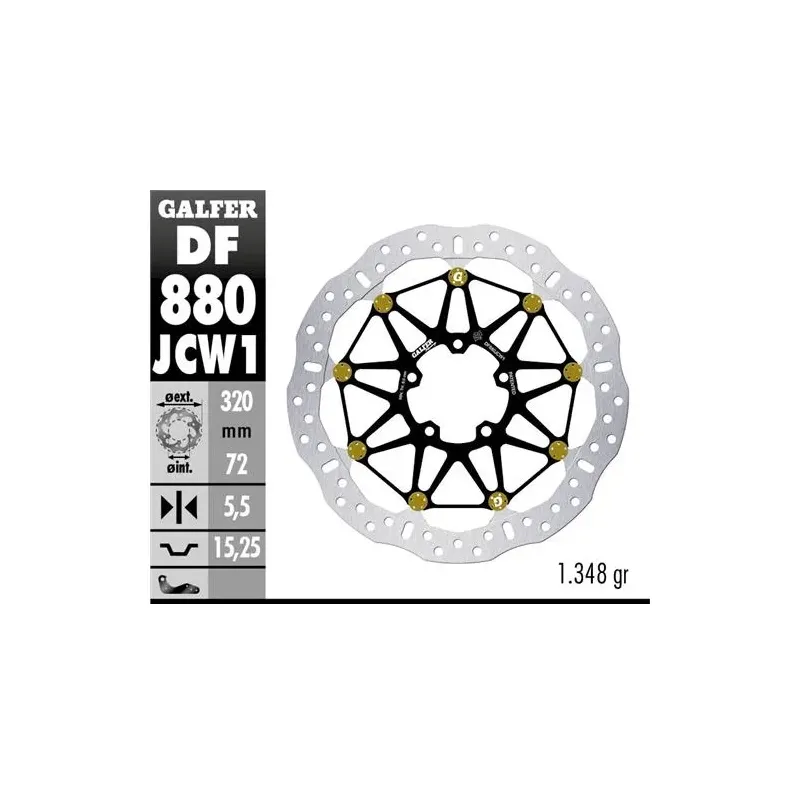 Disco freno moto Galfer Wave flotante DF880JCW1G03