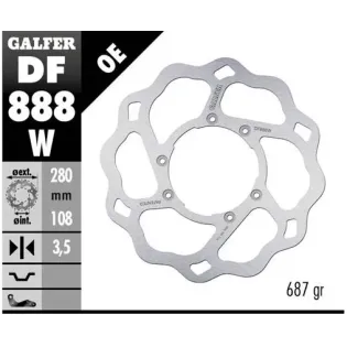 Disco freno moto Galfer Wave fijo 280x3.5mm DF888W