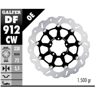 Disco freno moto Galfer Wave flotante completo DF9