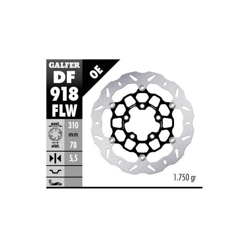 Disco freno moto Galfer Wave flotante 310x5.5mm DF