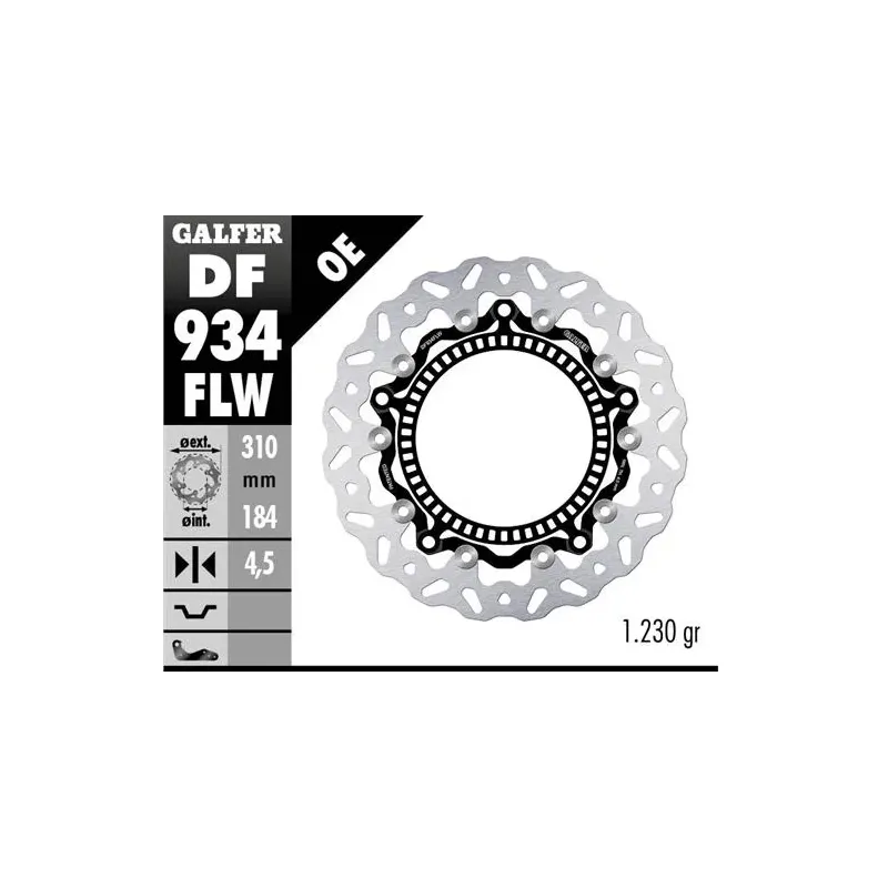 Disco freno moto Galfer Wave flotante Compl. DF934