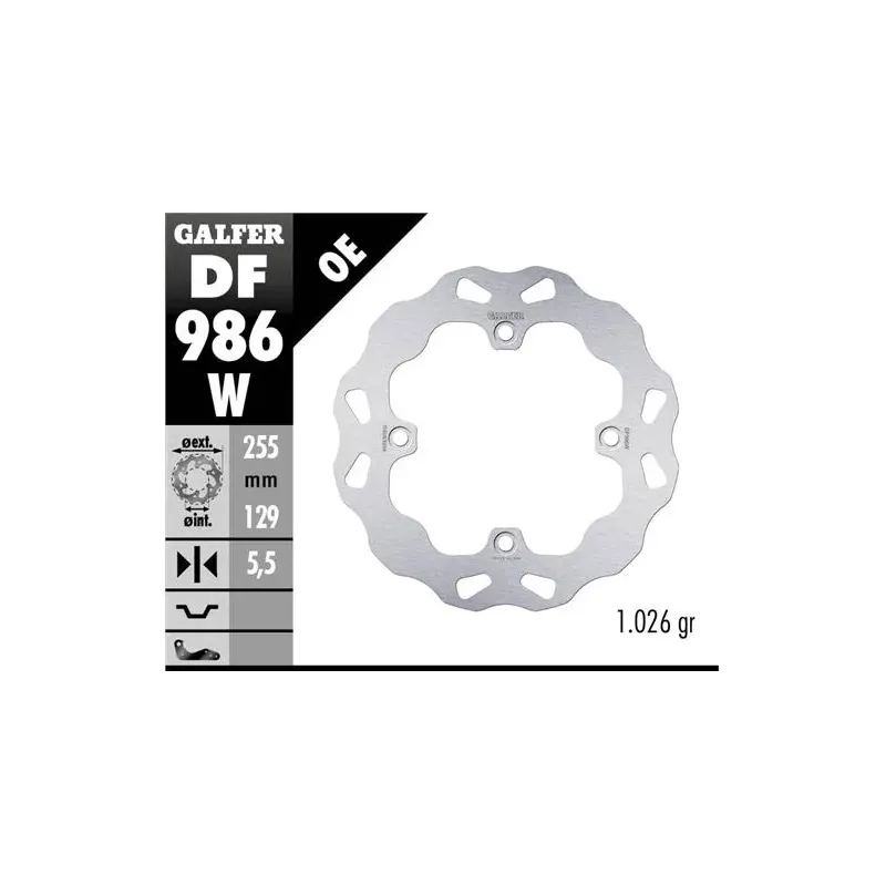 Disco freno moto Galfer Wave fijo 255x5.5mm DF986W