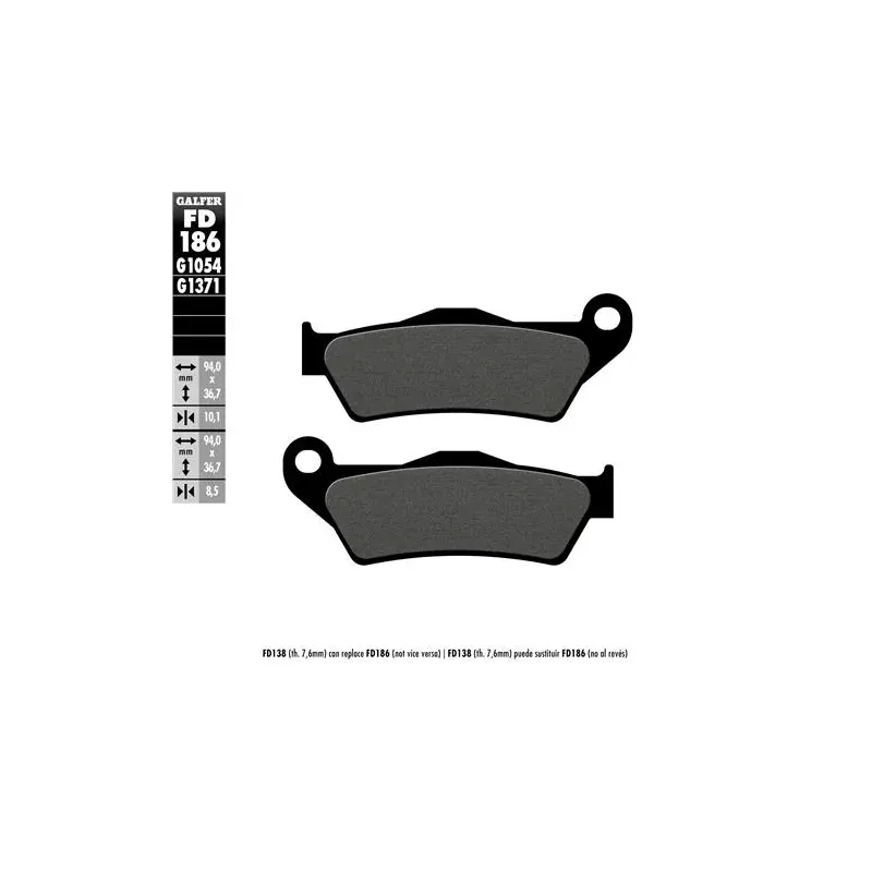 Pastillas de freno moto Galfer semi metal FD186G10
