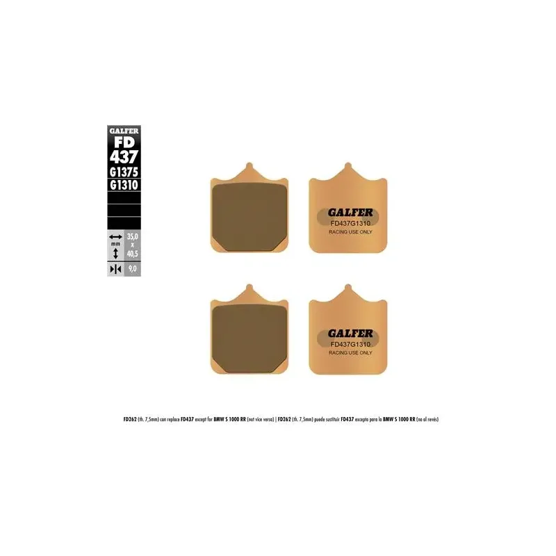 Pastillas de freno moto Galder Sinter Sport FD437G
