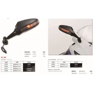 Espejo R1-R6 Der. Carbono con led - FAR6718