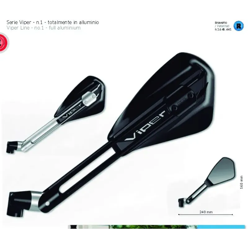 Espejo Viper Ducat Izd Negro - FAR7199