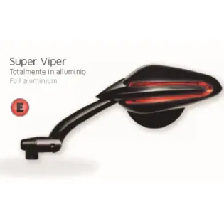 Espejo Super Viper Negro Con Intermitente Izdo - FAR7357