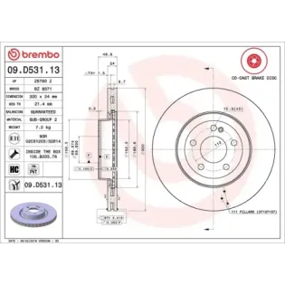 BREMBO 09.D531.13 Disco de freno (Unidad)