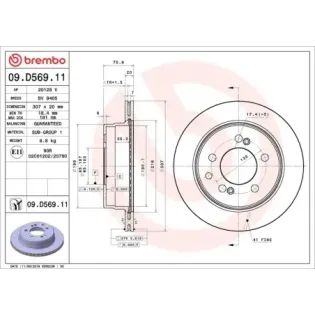 BREMBO 09.D569.11 Disco de freno (Unidad)