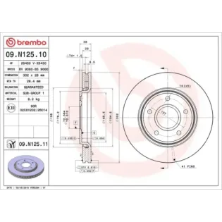 BREMBO 09.N125.10 Disco de freno (Unidad)