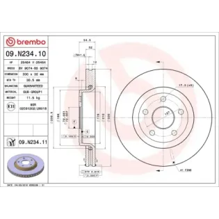 BREMBO 09.N234.11 Disco de freno (Unidad)