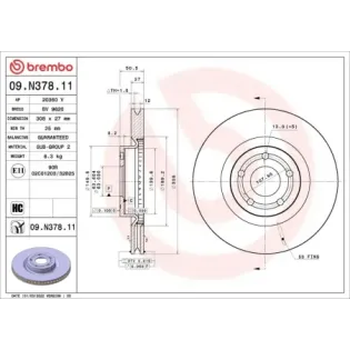 BREMBO 09.N378.11 Disco de freno (Unidad)