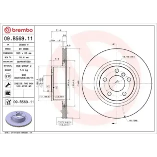 BREMBO 09.B569.11 Disco de freno (Unidad)