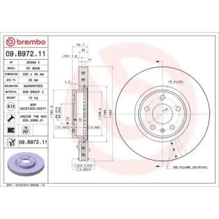 BREMBO 09.B972.11 Disco de freno (Unidad)