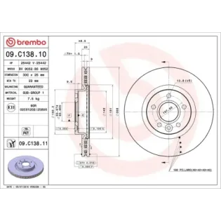 BREMBO 09.C138.10 Disco de freno (Unidad)