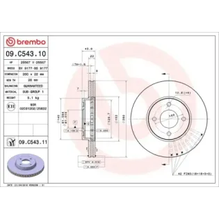 BREMBO 09.C543.11 Disco de freno (Unidad)