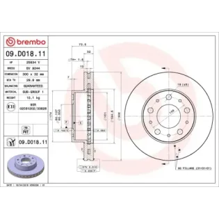 BREMBO 09.D018.11 Disco de freno (Unidad)