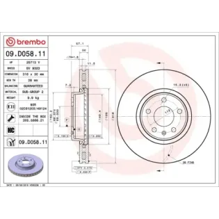 BREMBO 09.D058.11 Disco de freno (Unidad)
