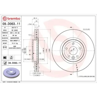 BREMBO 09.D063.11 Disco de freno (Unidad)