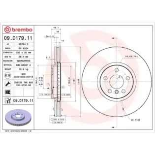 BREMBO 09.D179.11 Disco de freno (Unidad)
