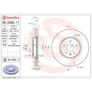 BREMBO 09.D392.11 Disco de freno (Unidad)
