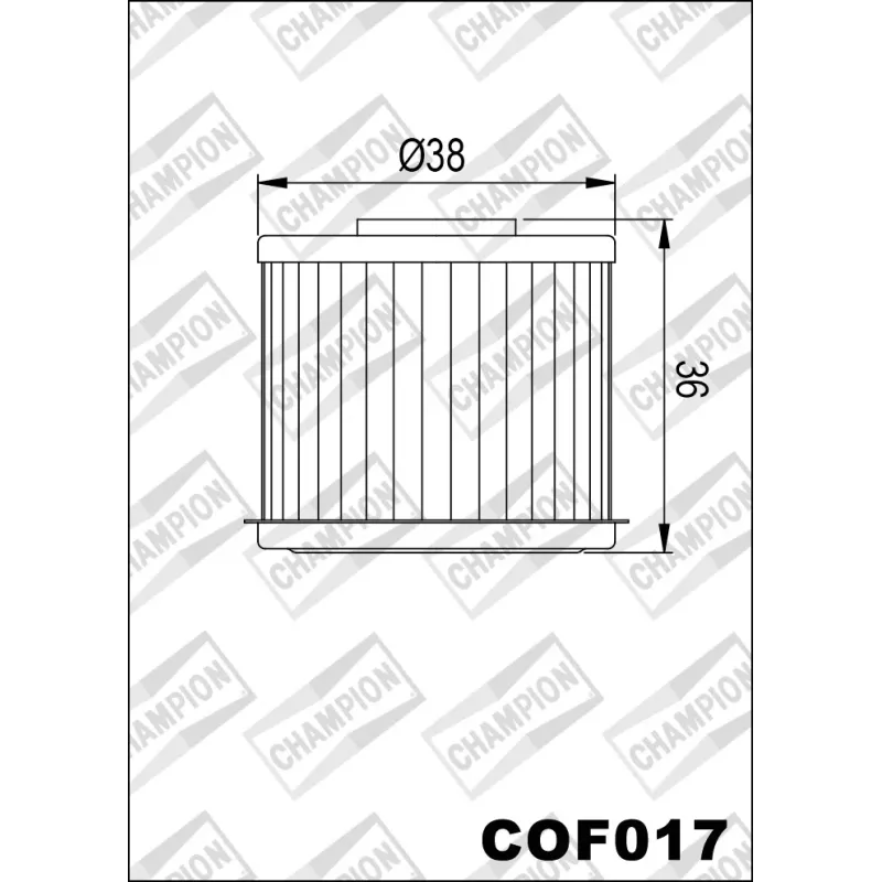 Filtro de aceite Champion para moto COF017
