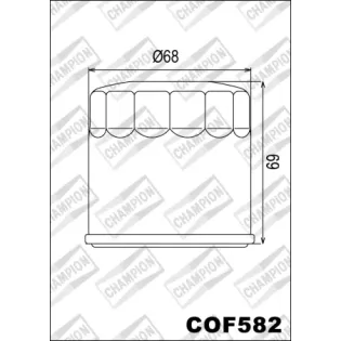 Filtro de aceite Champion para moto COF582